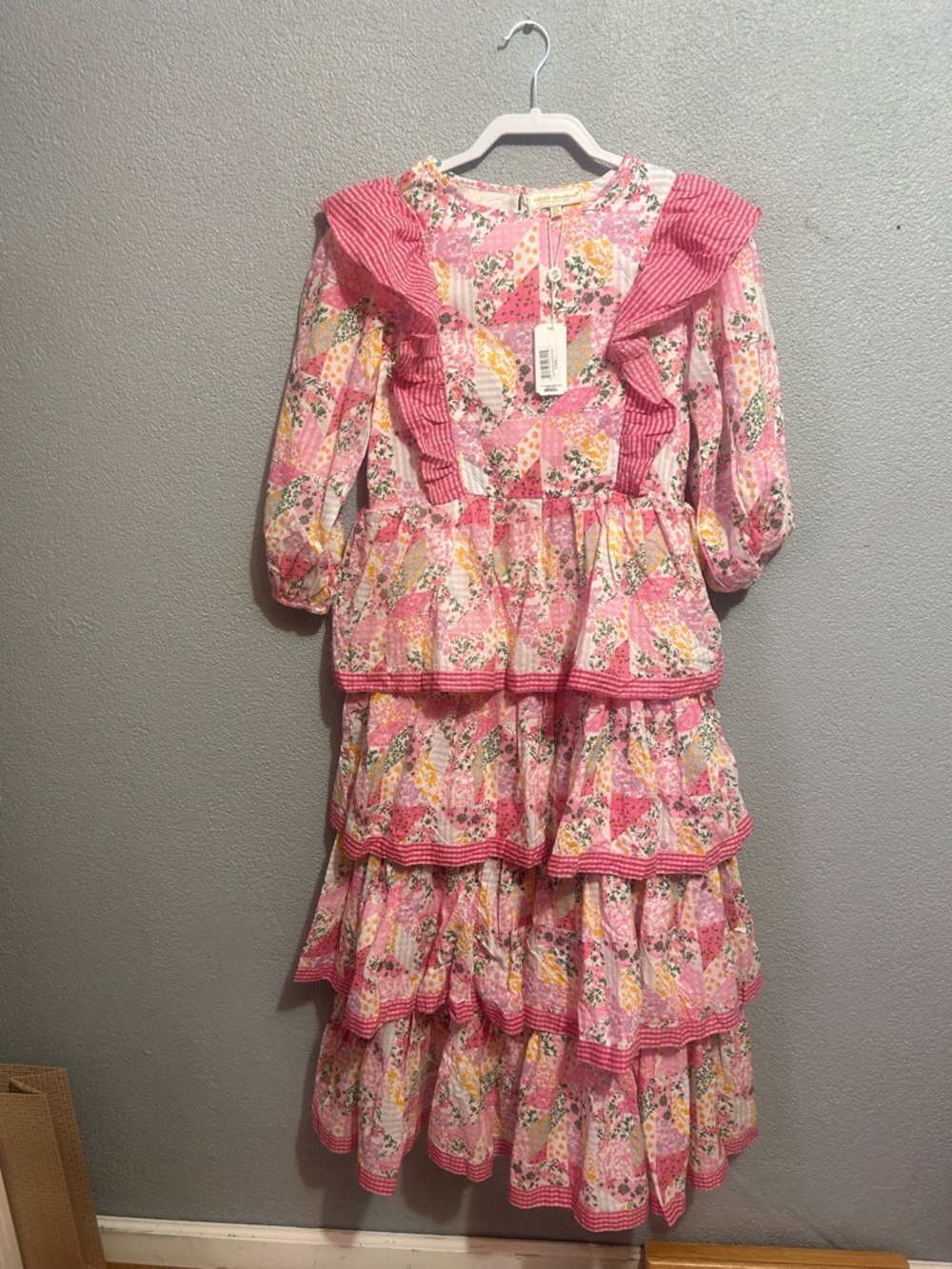NWT Simply Southern Patchwork Ruffled maxi dress size xs